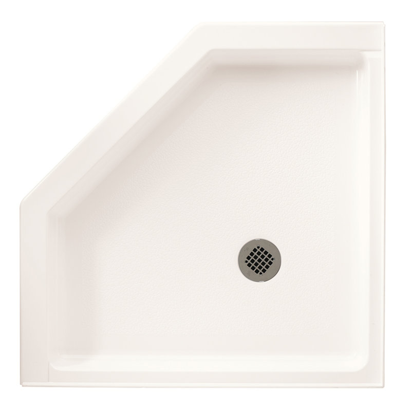 Swan Surfaces Veritek 38" x 38" Triple Threshold NeoAngle Shower Base with FitFlo Drain Wayfair